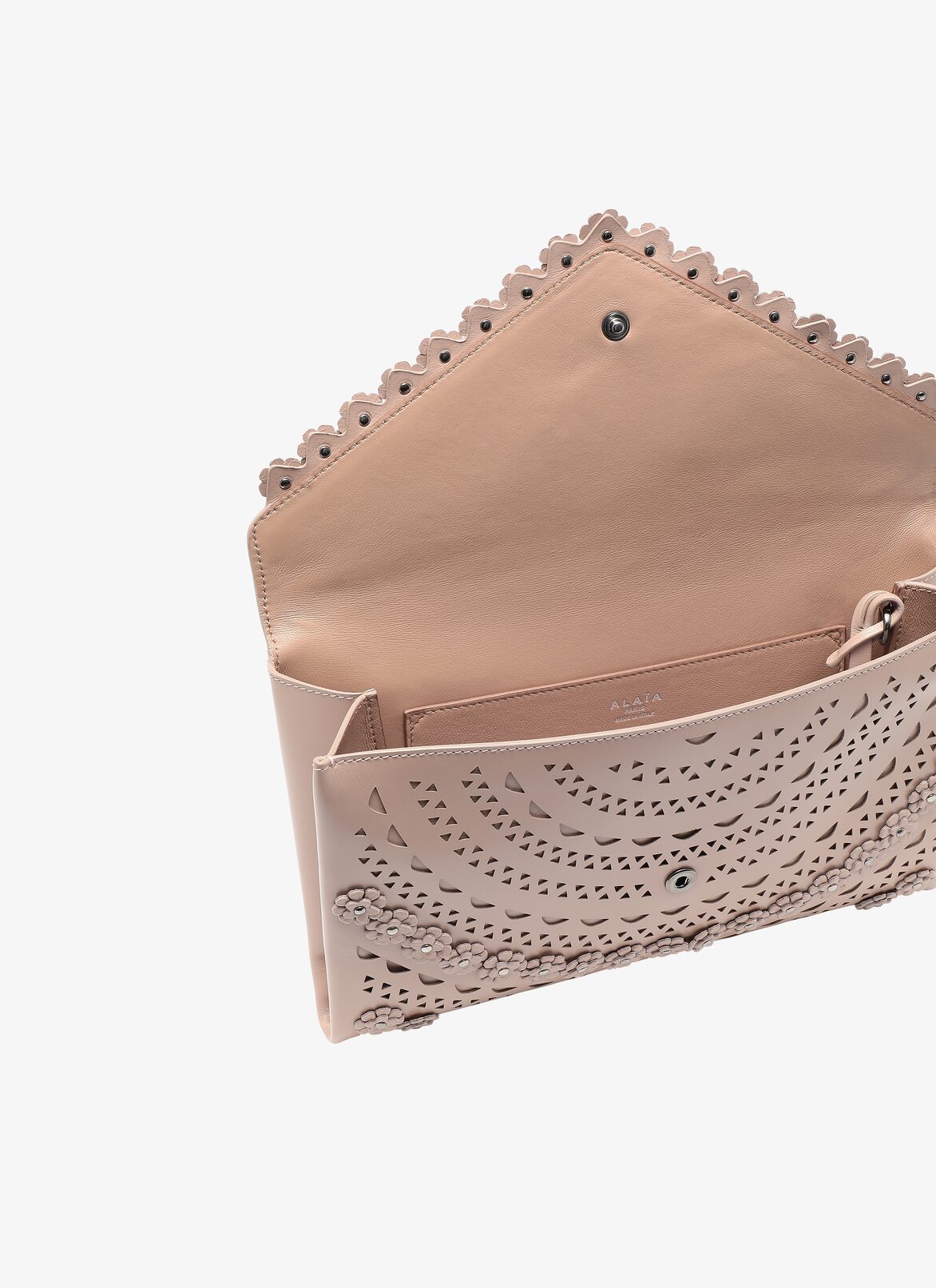 OUM CUIR LUX NEW VIENNE FLEUR SABLE ALAÏA SABLE  OUM CUIR LUX NEW VIENNE FLEUR SABLE